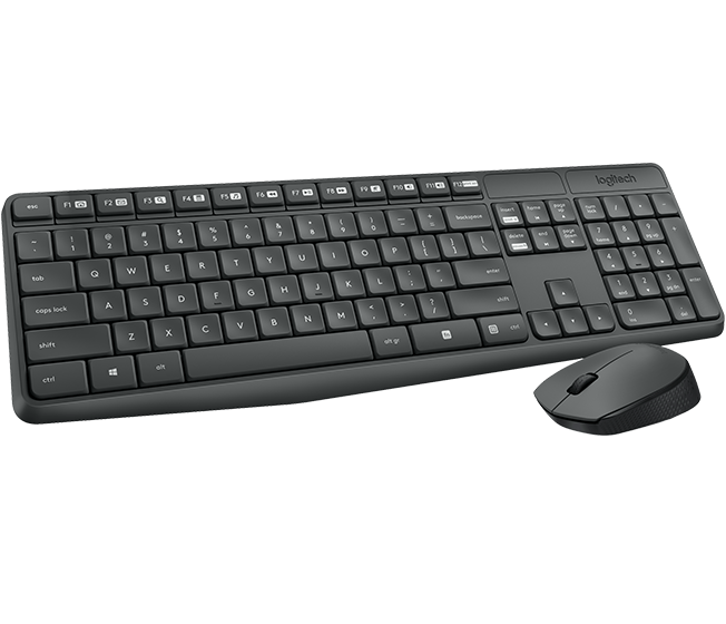 Logitech MK235 bežična tipkovnica i miš, tamnosiva