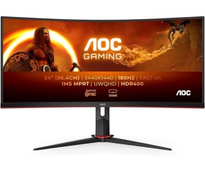 AOC CU34G2XP 34", HDMIx2, 2xDP, 180Hz, USB
