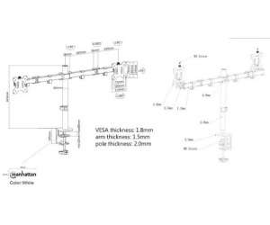 Manhattan nosač monitora 13"-32",8kg po monit,crni