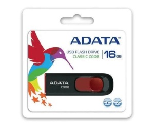 ADATA C008, 16GB, USB2.0, crno-crveni