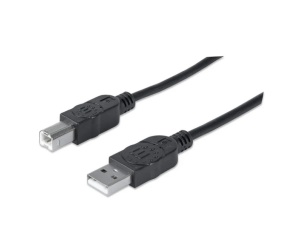 Manhattan kabel USB-A/USB-B M/M,za printer,3m,crni
