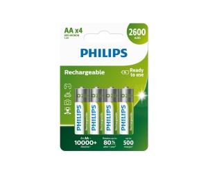 Philips punjive baterije AA, 4 komada, 2600 mAh