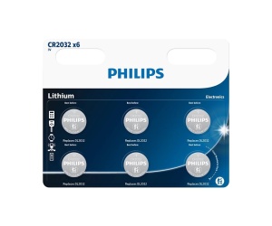 Philips baterija CR2032P6, 3V, 6 komada