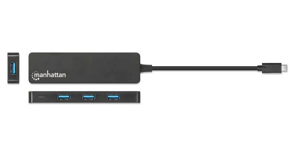 Manhattan Hub 4-Port USB 3.0 5Gbps, crni