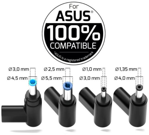 Port punjač 65W GaN2 USB-C za Asus NB, 4 nastavka