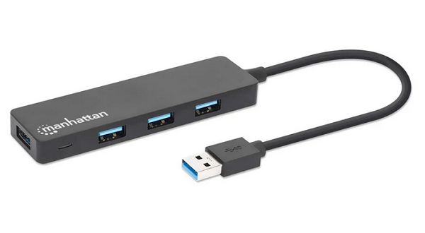 Manhattan Hub 4-Port USB 3.0 Type-A, crni