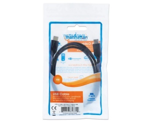 Manhattan kabel USB 2.0 Type-C, 3A, 60W, 1m, crni